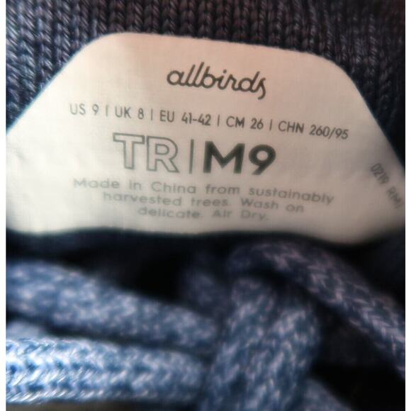 Allbirds Shoes Mens 9 Sneaker Tree Runner Athletic Trainer Lifestyle Blue Casual - Picture 7 of 15